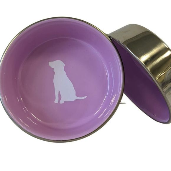 Other - Lavender stainless steel pet dog food bowl dog ico